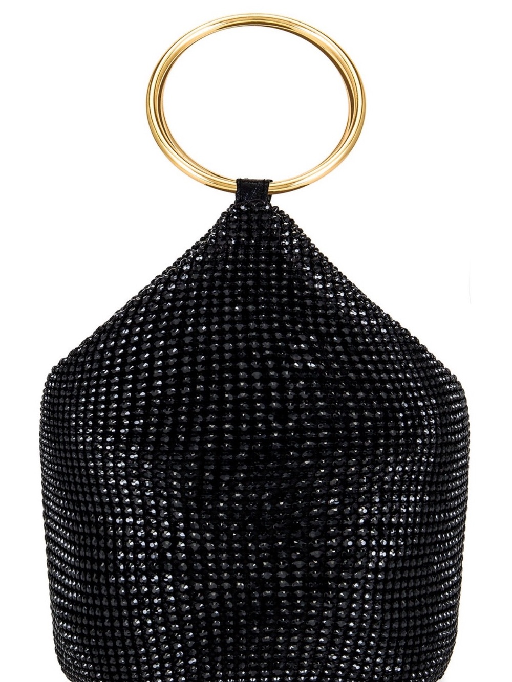 Olga Berg Ellie Crystal Mesh Ring Handle Bag